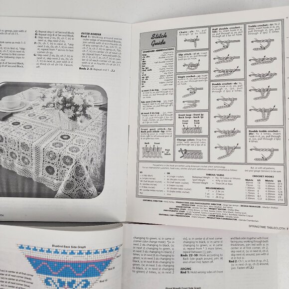Lot 2 Annies Attic Crochet Pattern Booklet Tapestry Hot Pads & Spring Tablecloth - Picture 7 of 12